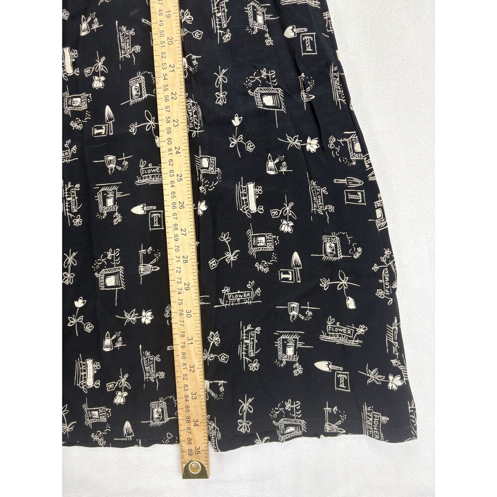 Talbots Black Printed A-Line Maxi Skirt Size 8 - Picture 10 of 10
